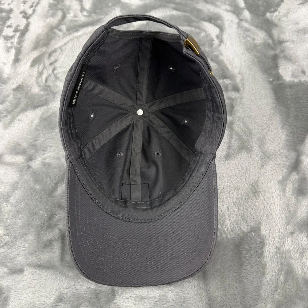 Buffalo Outdoors Mens Gray Cotton Baseball Cap Adjustable Dad Hat Logo Patch